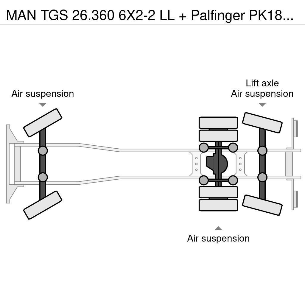 MAN TGS 26.360 6X2-2 LL + Palfinger PK18001 LA Pritschenwagen/Pritschenwagen mit Seitenklappe