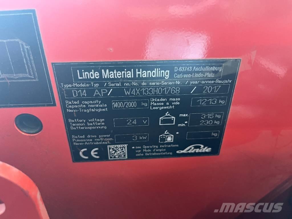 Linde D 14 AP Zelfrijdende stapelaars
