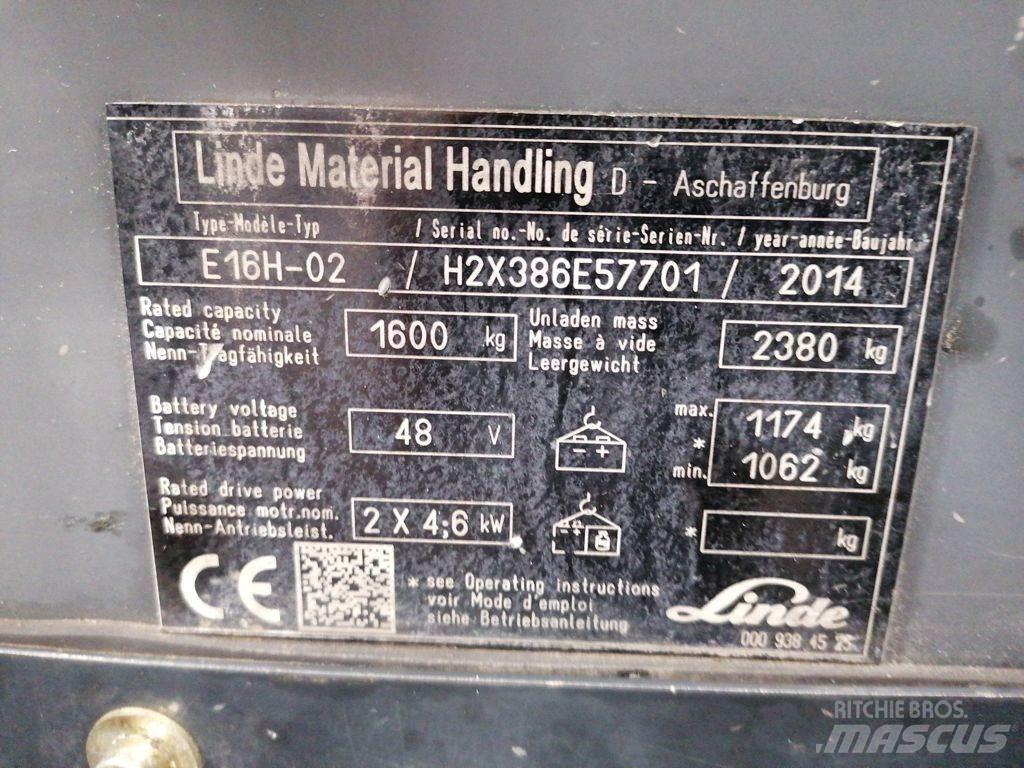 Linde E16H-02 Elektrische heftrucks