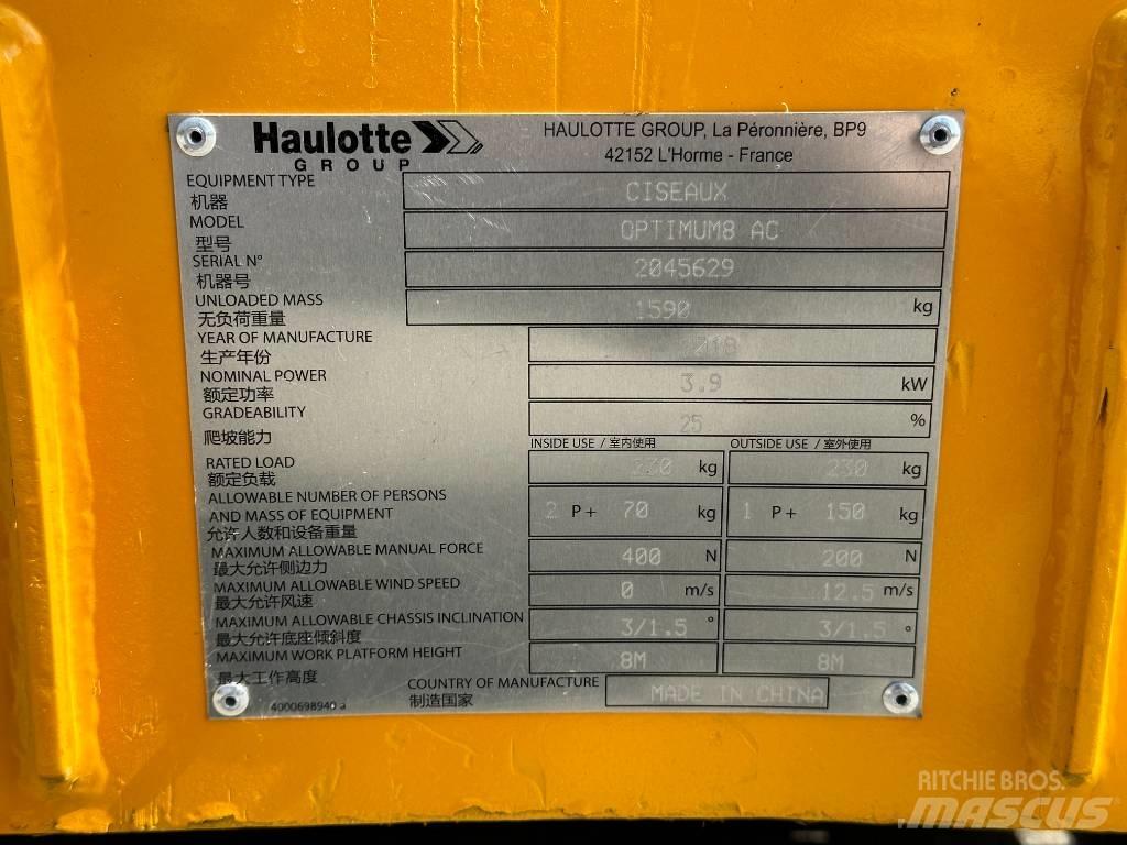 Haulotte OPTIMUM 8 Scheren-Arbeitsbühnen