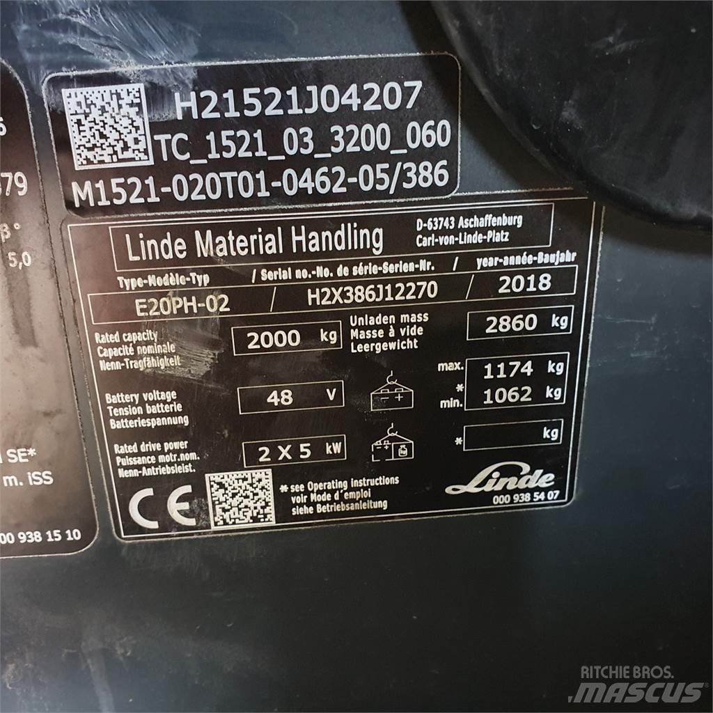 Linde E20PH Elektrische heftrucks