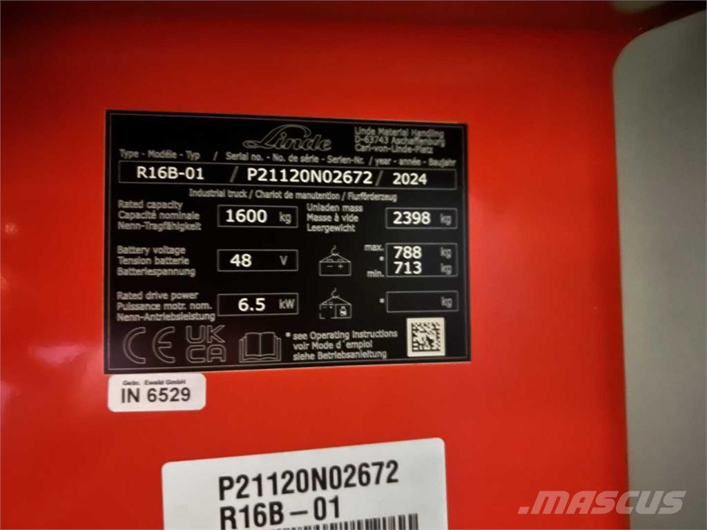 Linde R16B Schubmaststapler