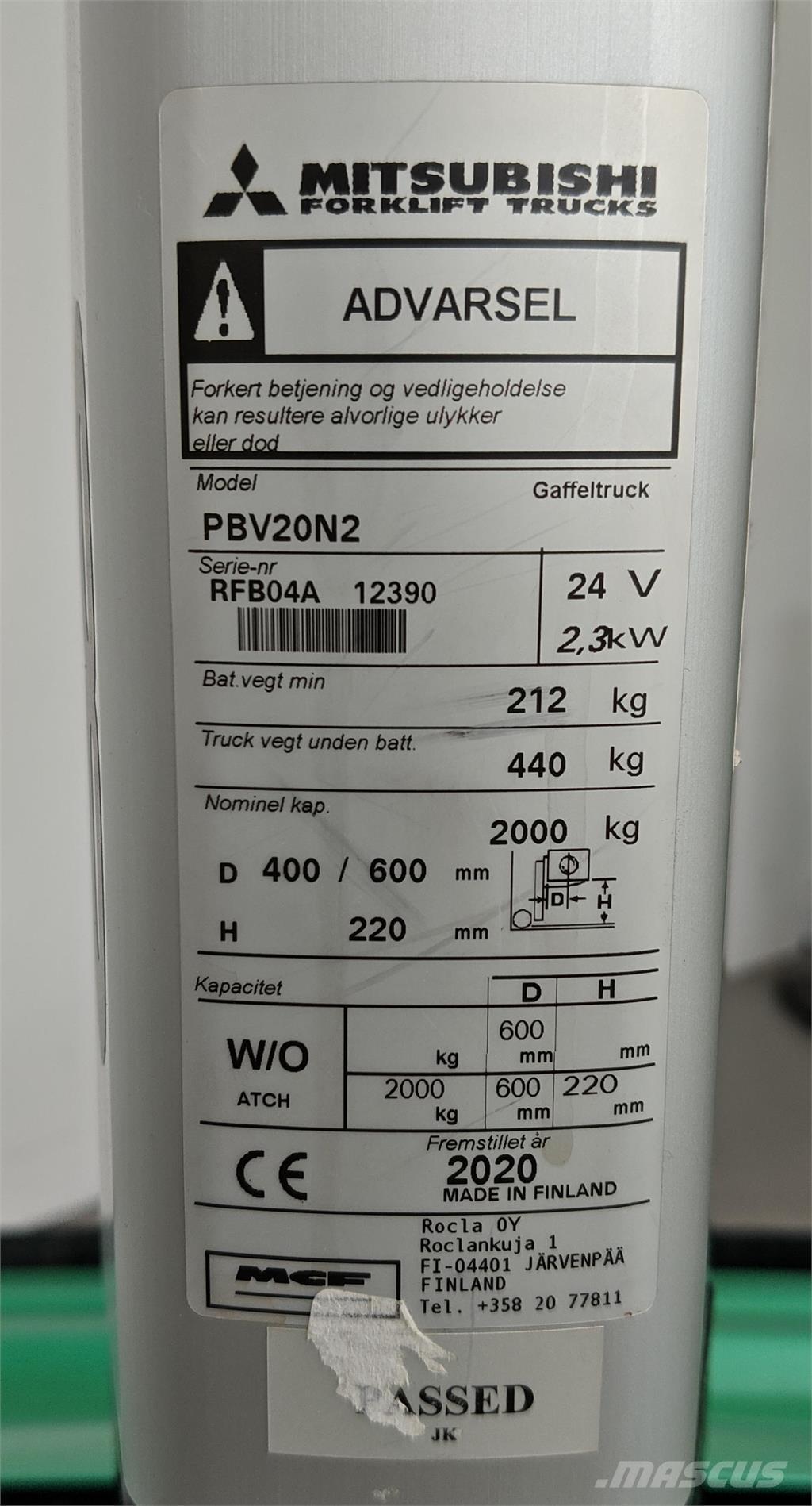 Mitsubishi PBV20N2 Elektro Plattformwagen