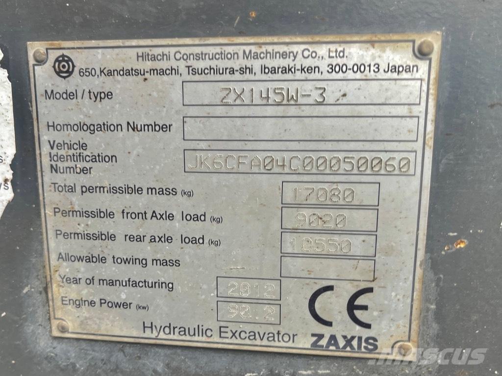 Hitachi ZX 145 W-3 Mobilbagger
