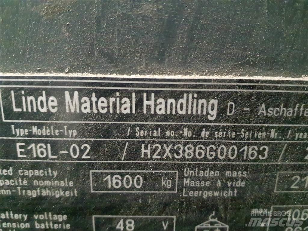 Linde E16L Elektrische heftrucks