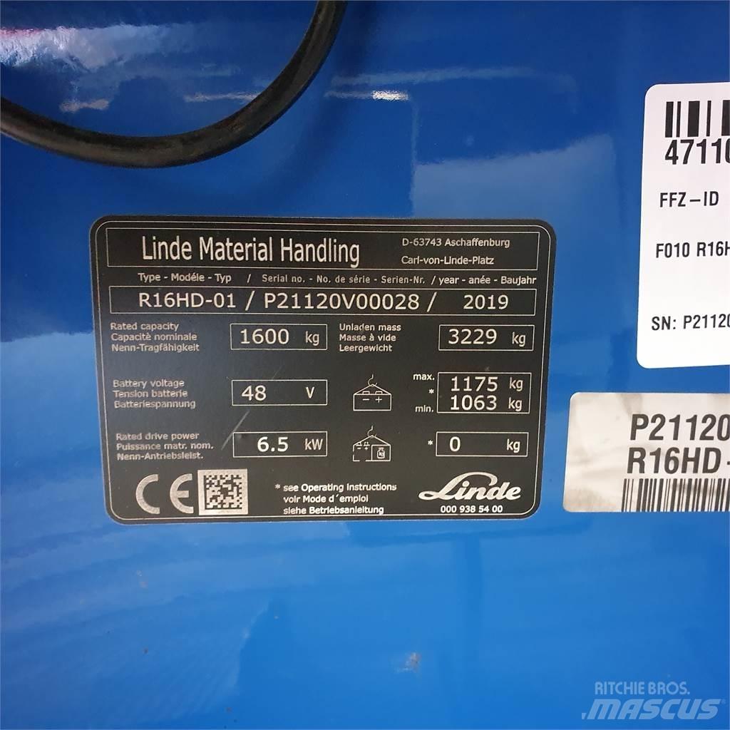 Linde R16HD Schubmaststapler
