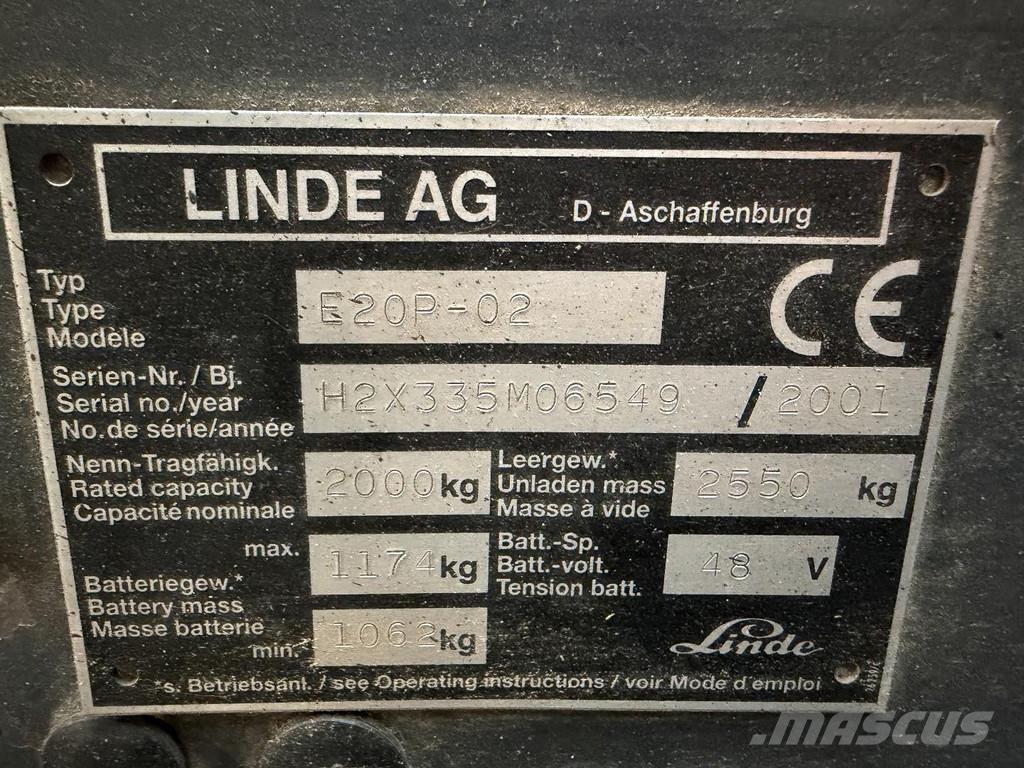 Linde E20P-02 Elektrische heftrucks