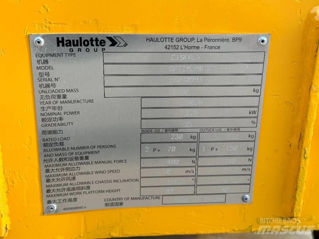 Haulotte OPTIMUM 8 Scheren-Arbeitsbühnen