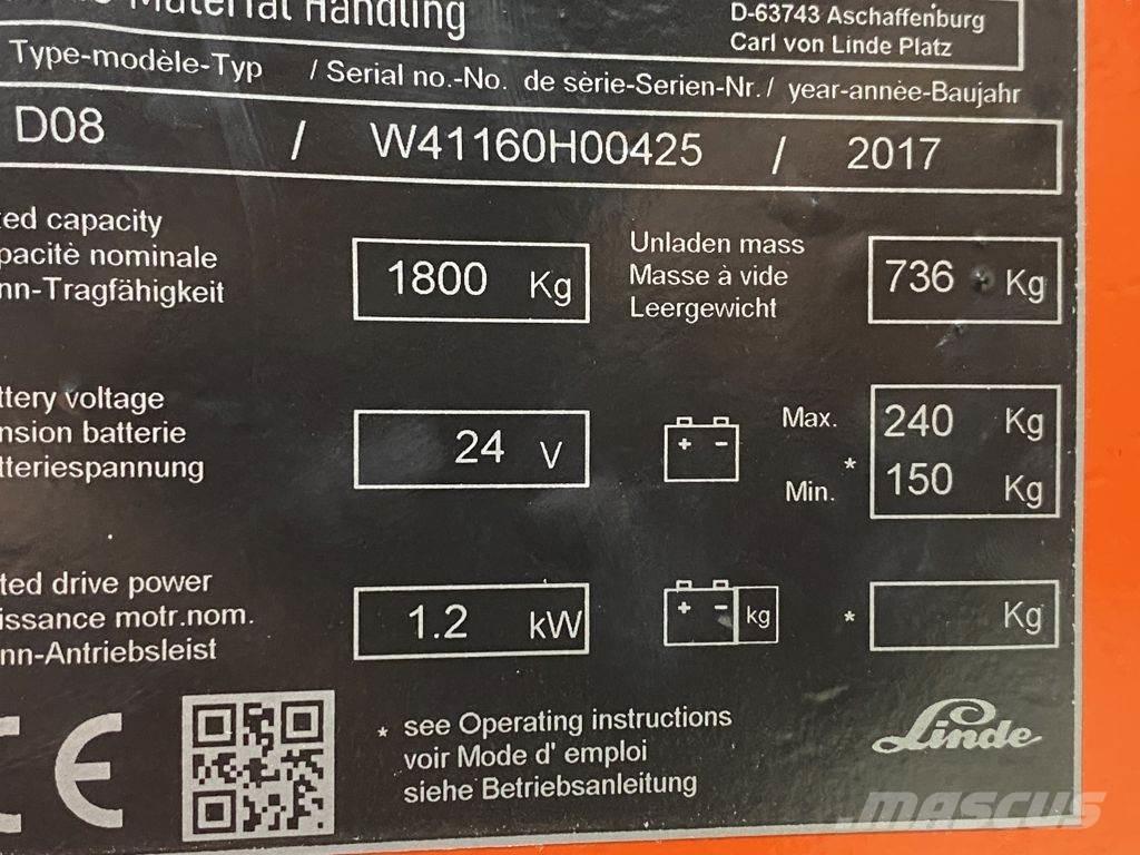 Linde D08 Deichselstapler