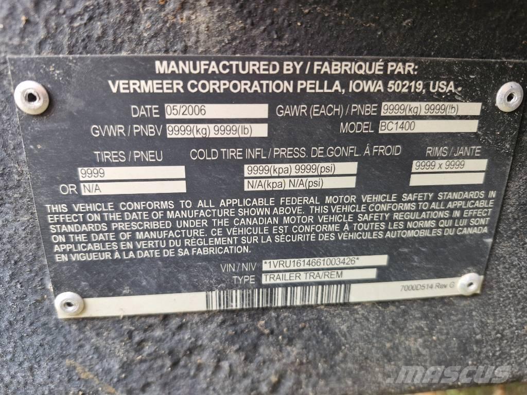 Vermeer BC1400 Holzhäcksler