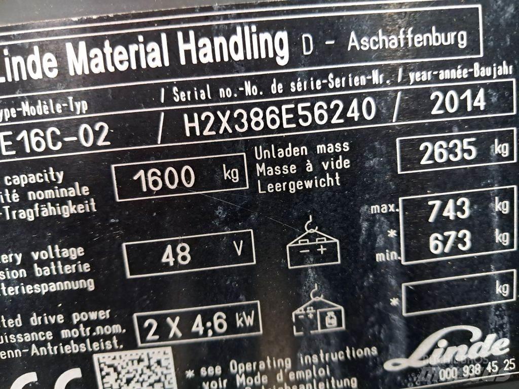 Linde E16C-02 Elektrische heftrucks