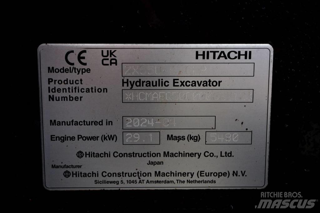 Hitachi ZX 55 U-6P Minibagger < 7t