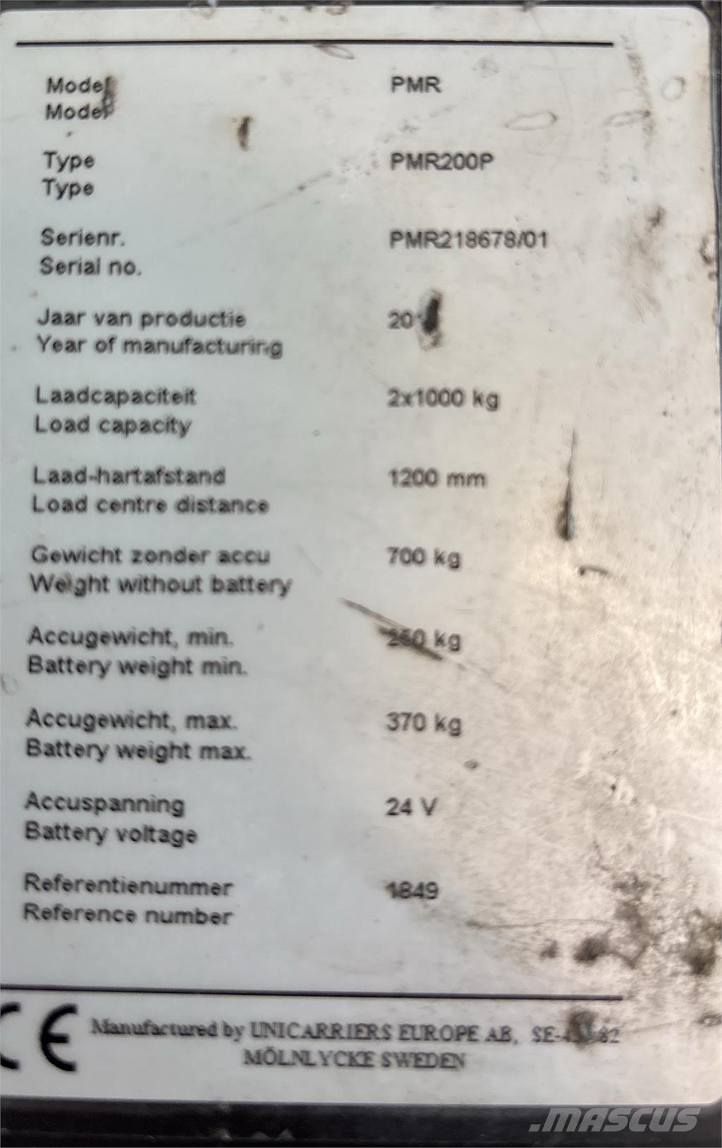 UniCarriers PMR200 Elektro Plattformwagen