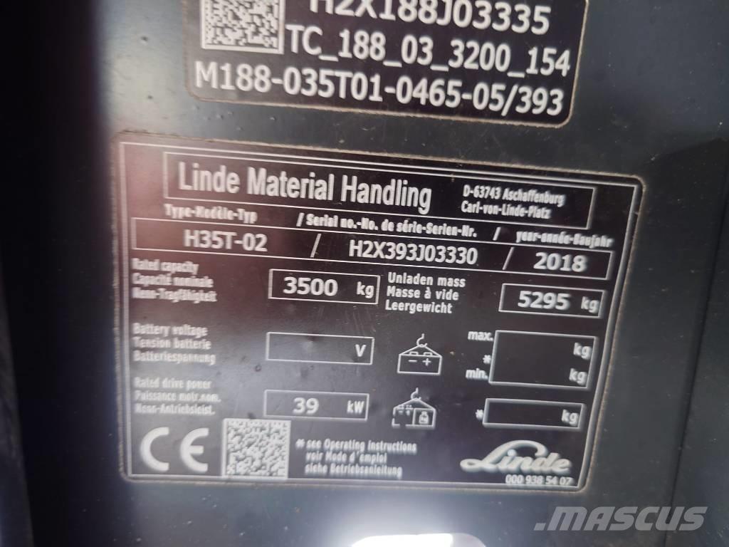 Linde H35T/393-02 LPG heftrucks