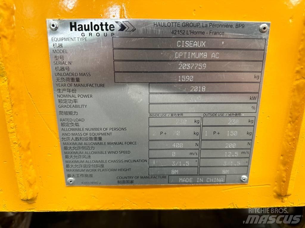 Haulotte OPTIMUM 8 Scheren-Arbeitsbühnen