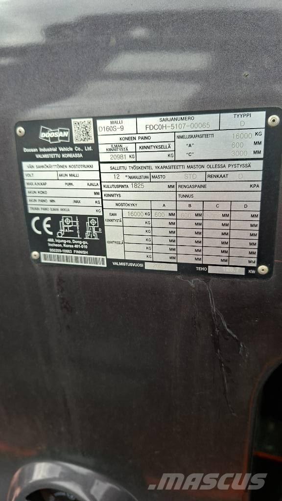 Doosan D160S-9 Diesel heftrucks