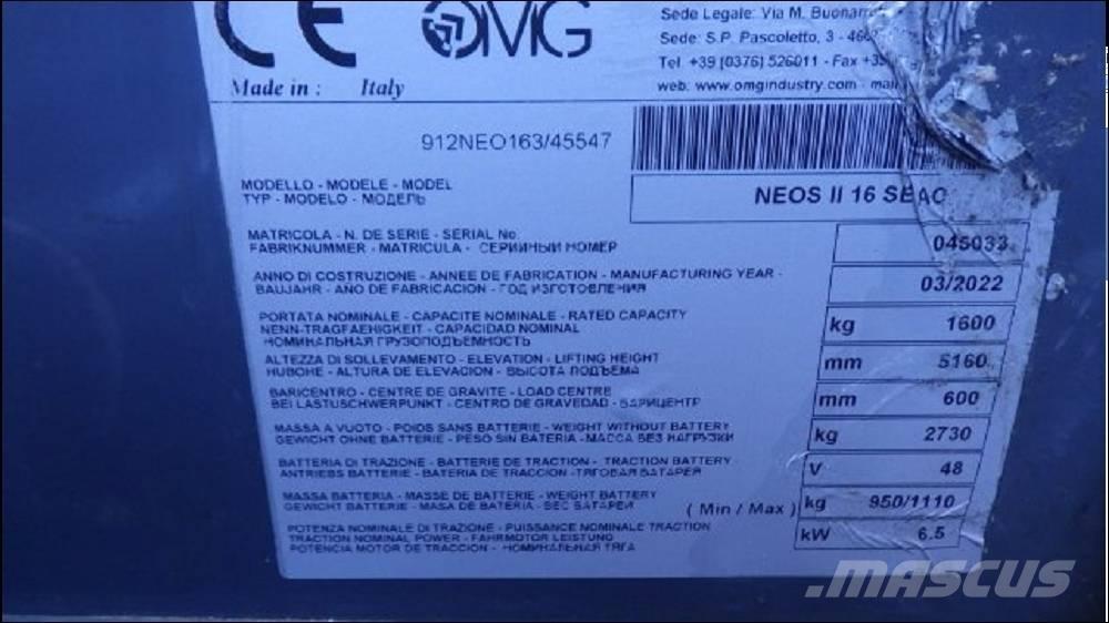 OMG NEOS II 16 SAEC Elektrische heftrucks