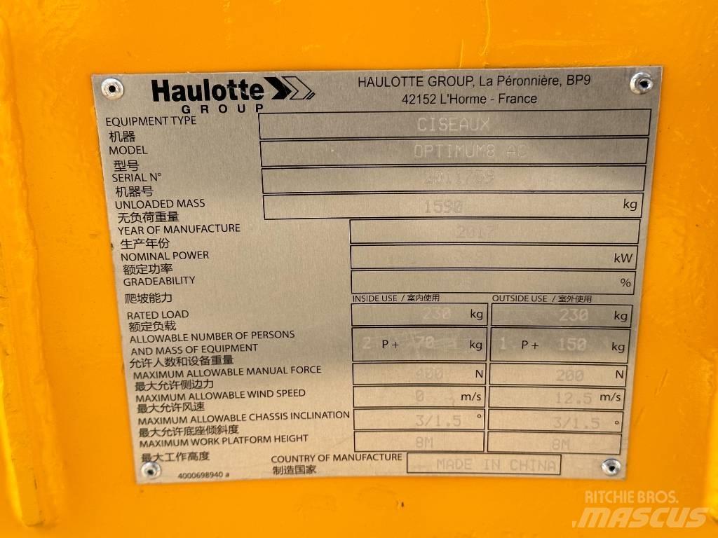 Haulotte OPTIMUM 8 Scheren-Arbeitsbühnen