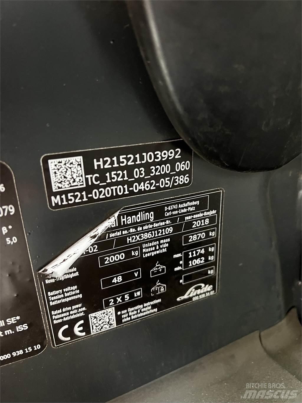Linde E20PH Elektrische heftrucks