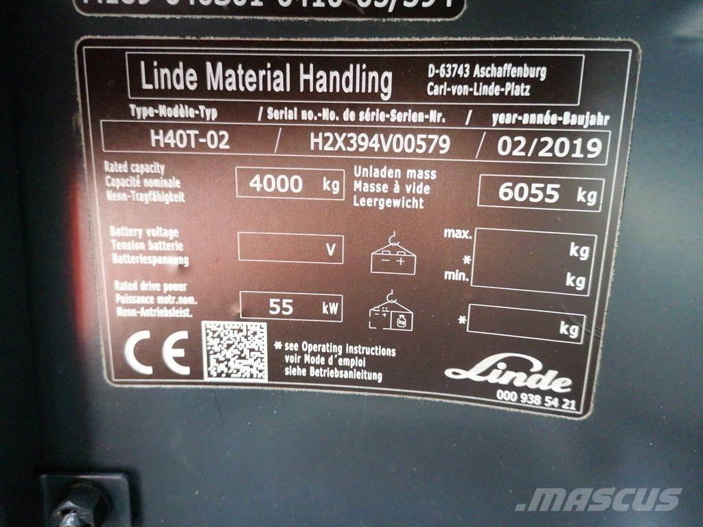 Linde H40T-02 LPG heftrucks