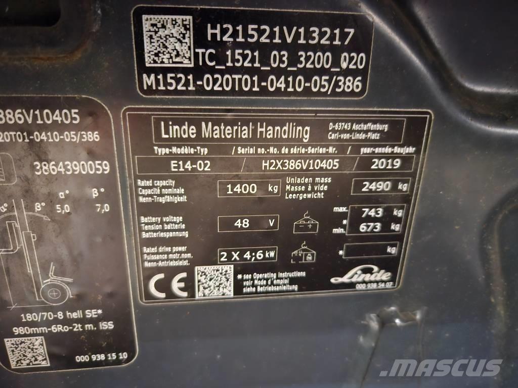 Linde E14 Elektrische heftrucks