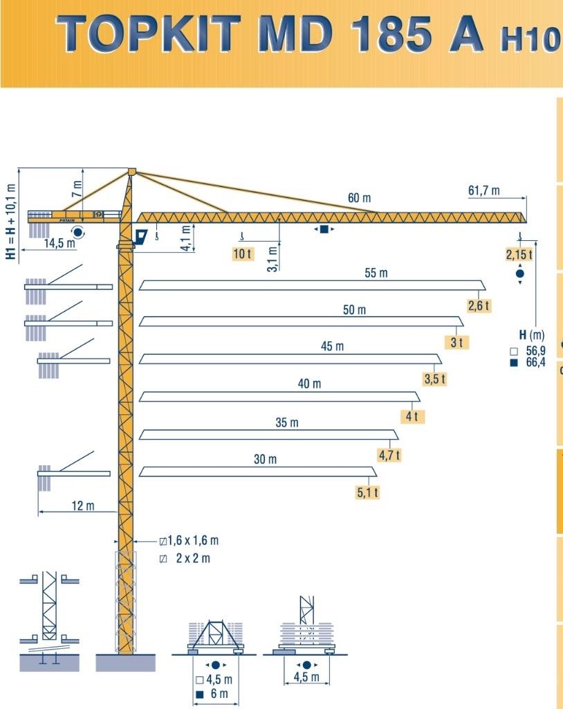 Potain MD 185 A H10 Turmdrehkrane