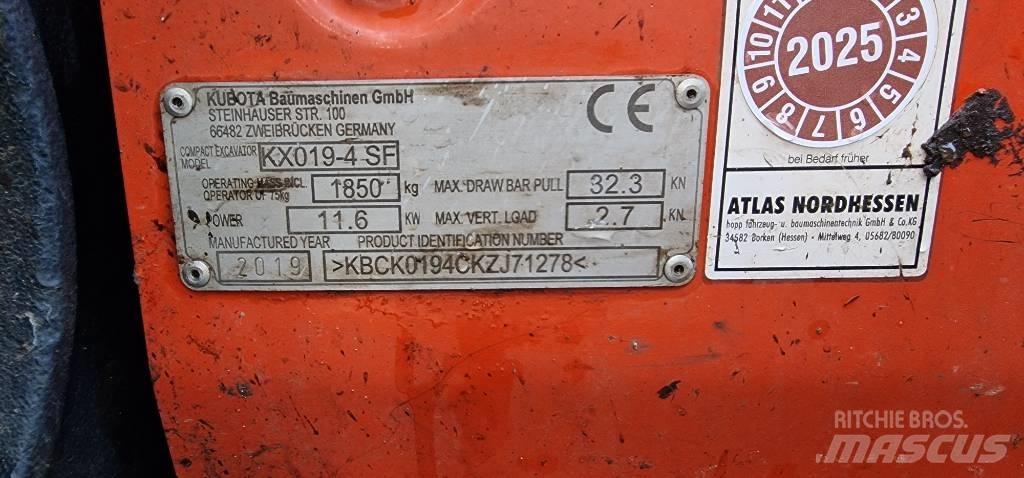 Kubota KX 019-4 Minibagger < 7t