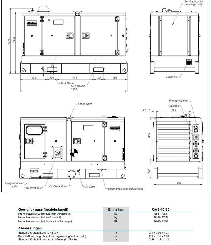 Atlas Copco QAS45 Diesel Generatoren