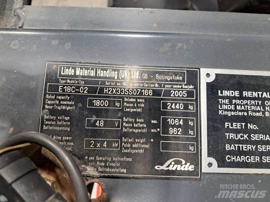 Linde E18C-02 Elektrische heftrucks