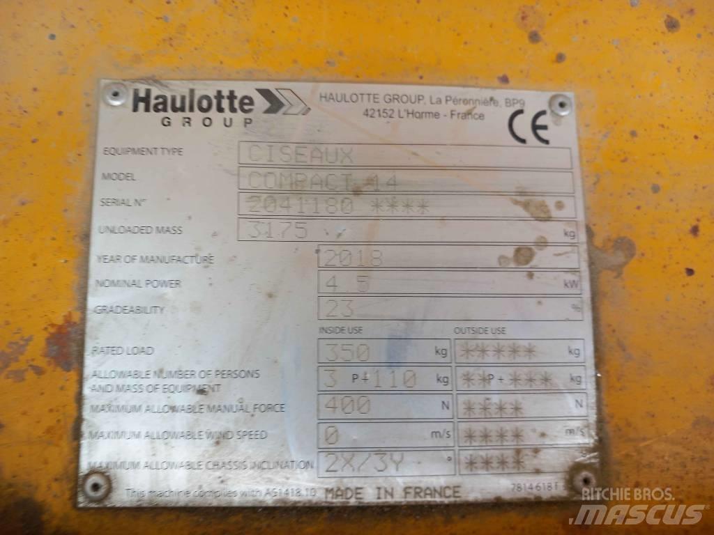 Haulotte Compact 14 Scheren-Arbeitsbühnen