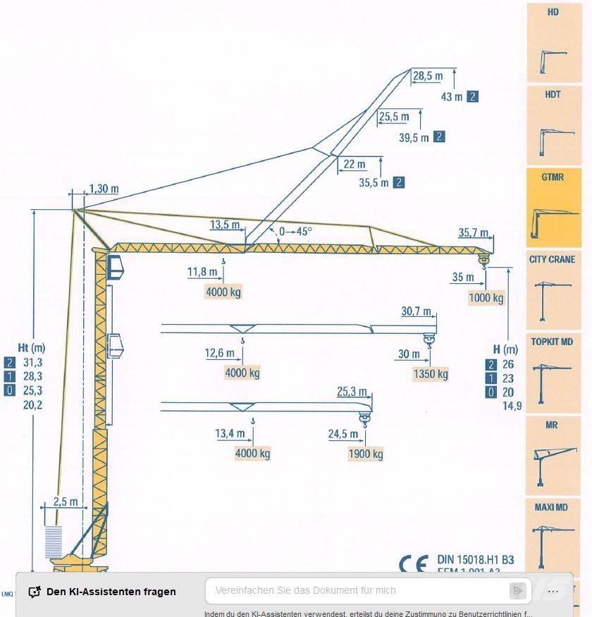 Potain GTMR 331 B Turmdrehkrane