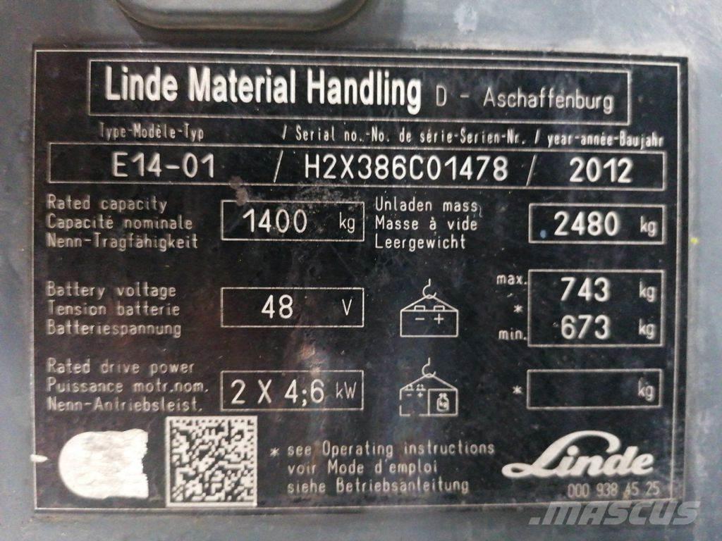 Linde E14-01 Elektrische heftrucks