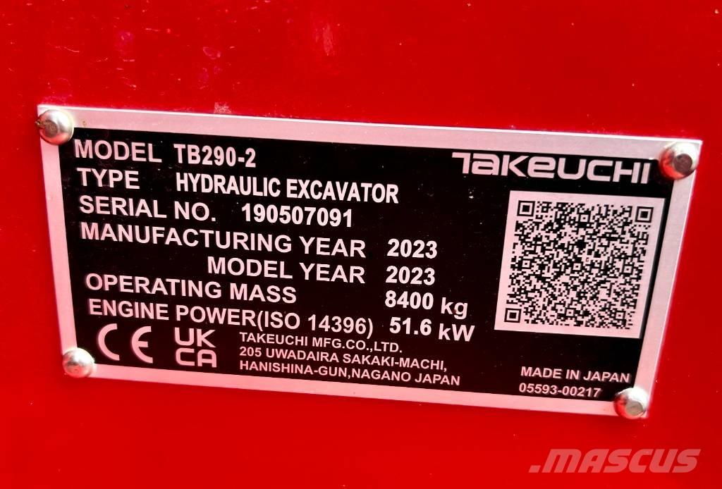 Takeuchi TB 290-2 CV Midibagger  7t - 12t