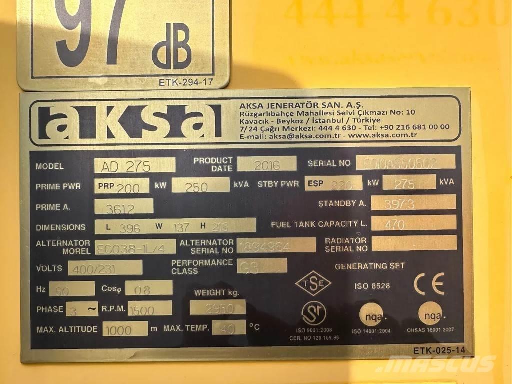 Doosan Aksa AD275 Andere Generatoren