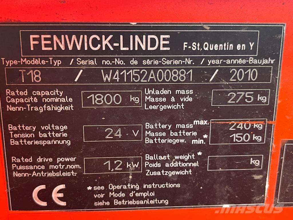 Linde T18 /152/    V-4230 Zelfrijdende stapelaars