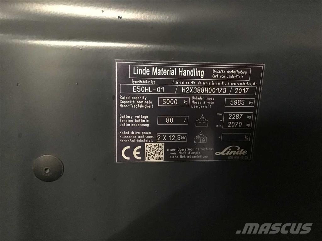 Linde E50HL Elektrische heftrucks