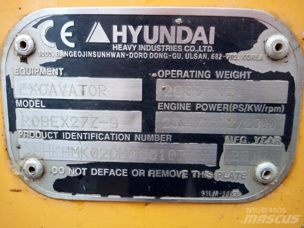 Hyundai Robex 27Z-9 Minibagger < 7t