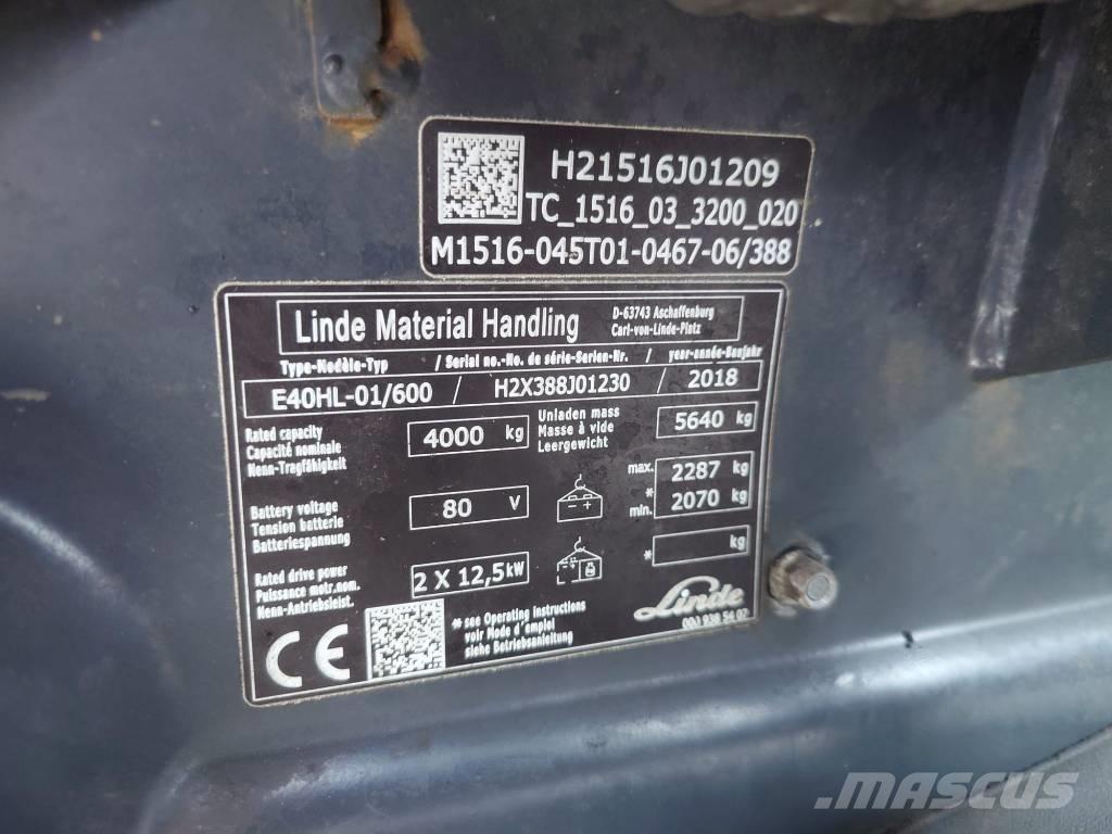Linde E 40 Li-ION Elektrische heftrucks