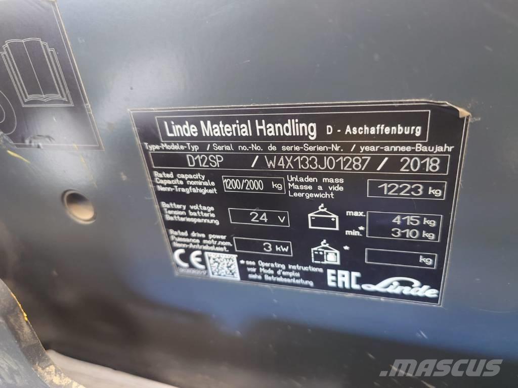 Linde D 12 Li-ION Zelfrijdende stapelaars