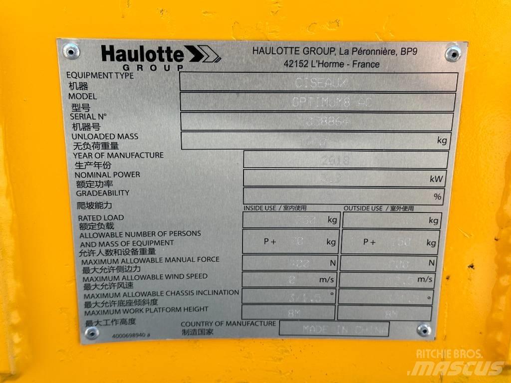 Haulotte OPTIMUM 8 Scheren-Arbeitsbühnen