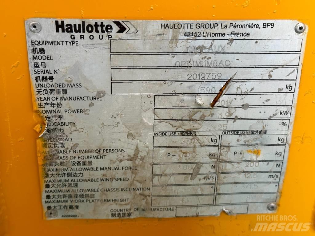 Haulotte OPTIMUM 8 Scheren-Arbeitsbühnen