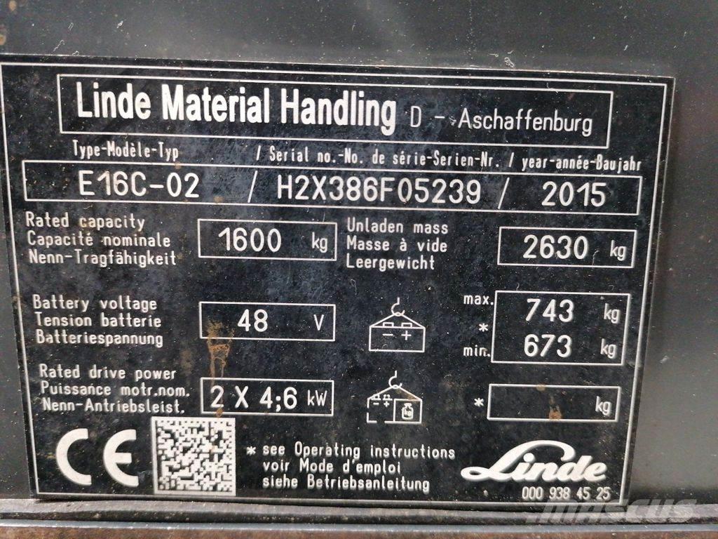Linde E16C-02 Elektrische heftrucks