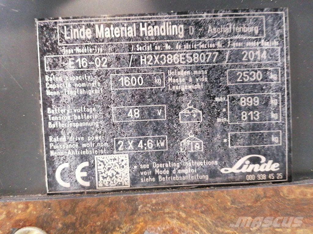 Linde E16-02 Elektrische heftrucks