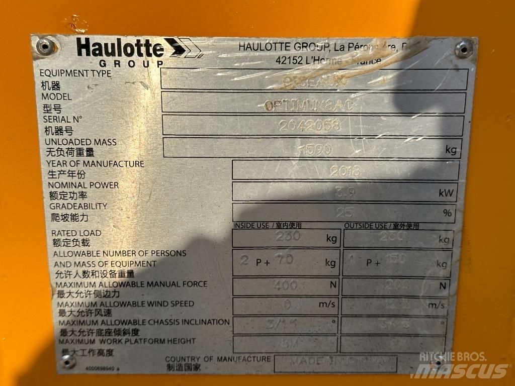 Haulotte OPTIMUM 8 Scheren-Arbeitsbühnen