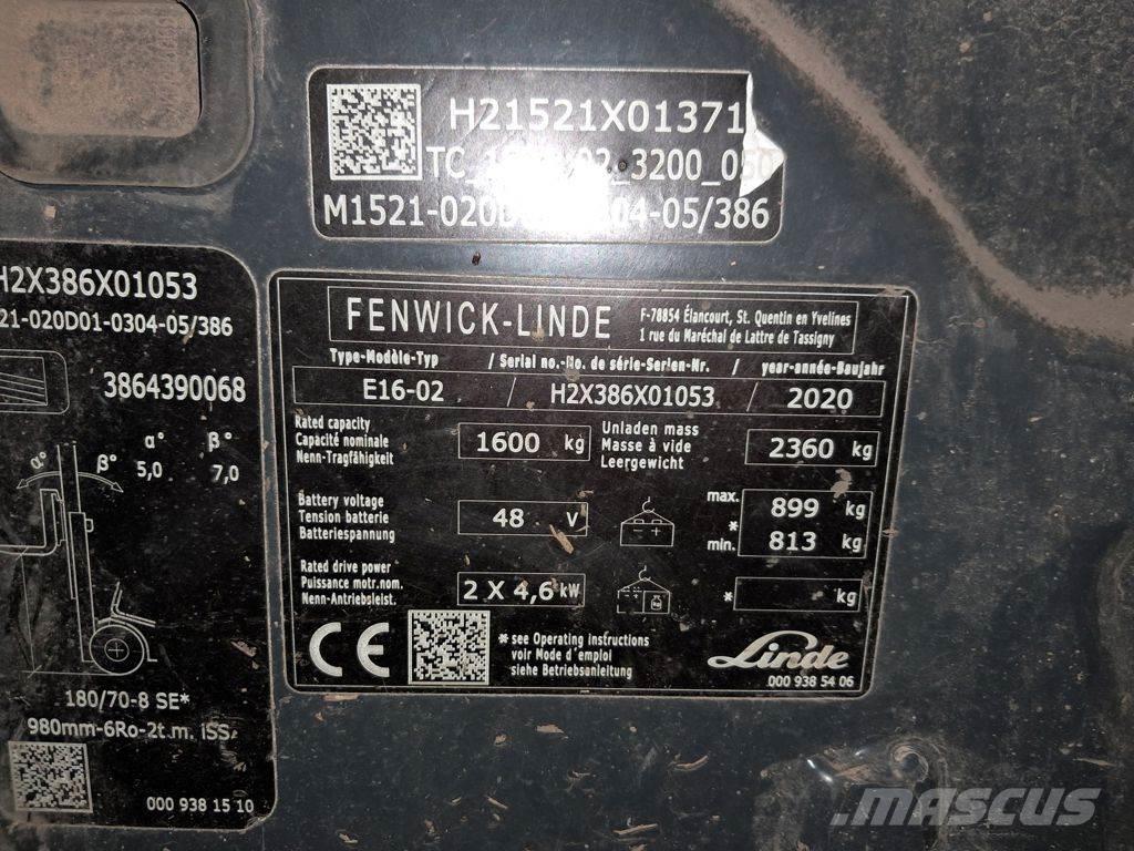 Linde E16-02 Elektrische heftrucks