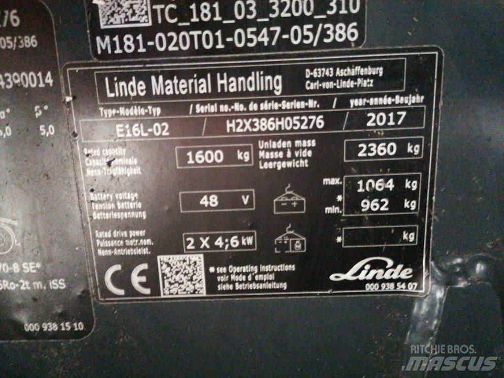 Linde E16L-02 Elektrische heftrucks