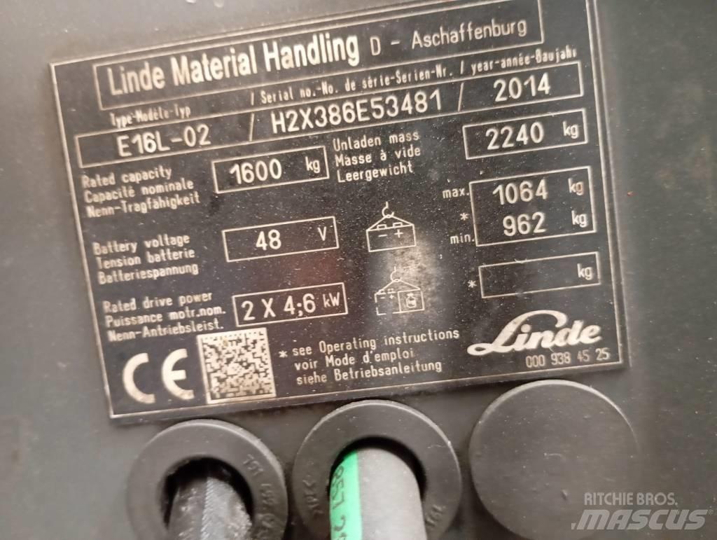 Linde E 16 Elektrische heftrucks