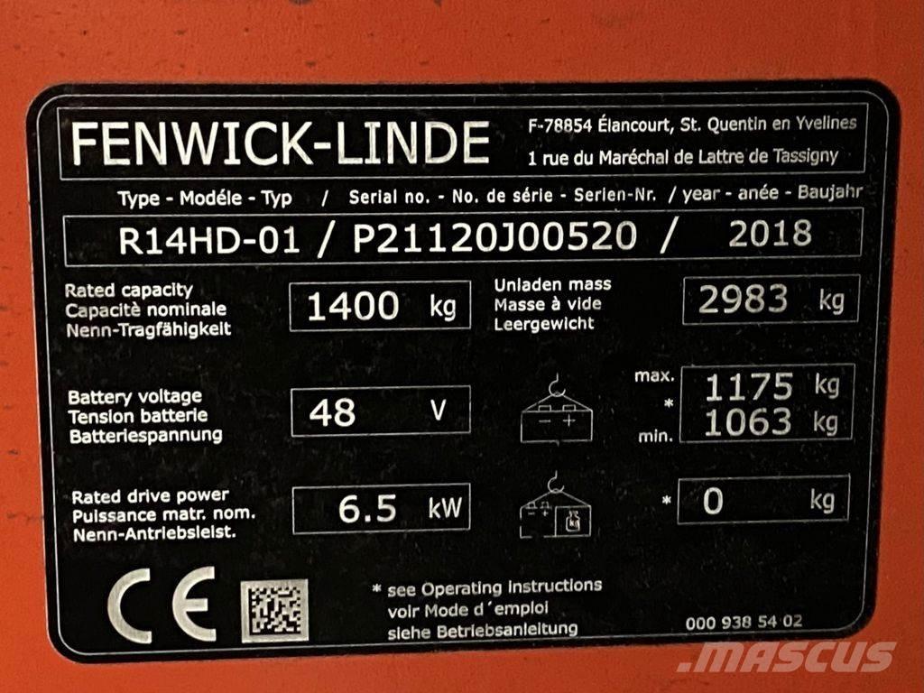 Linde R14HD Schubmaststapler