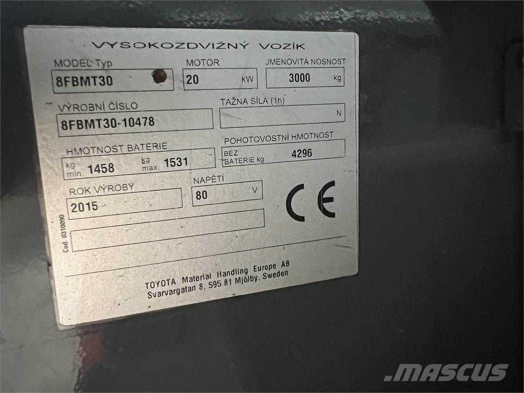 Toyota 8FBMT30 Elektrische heftrucks