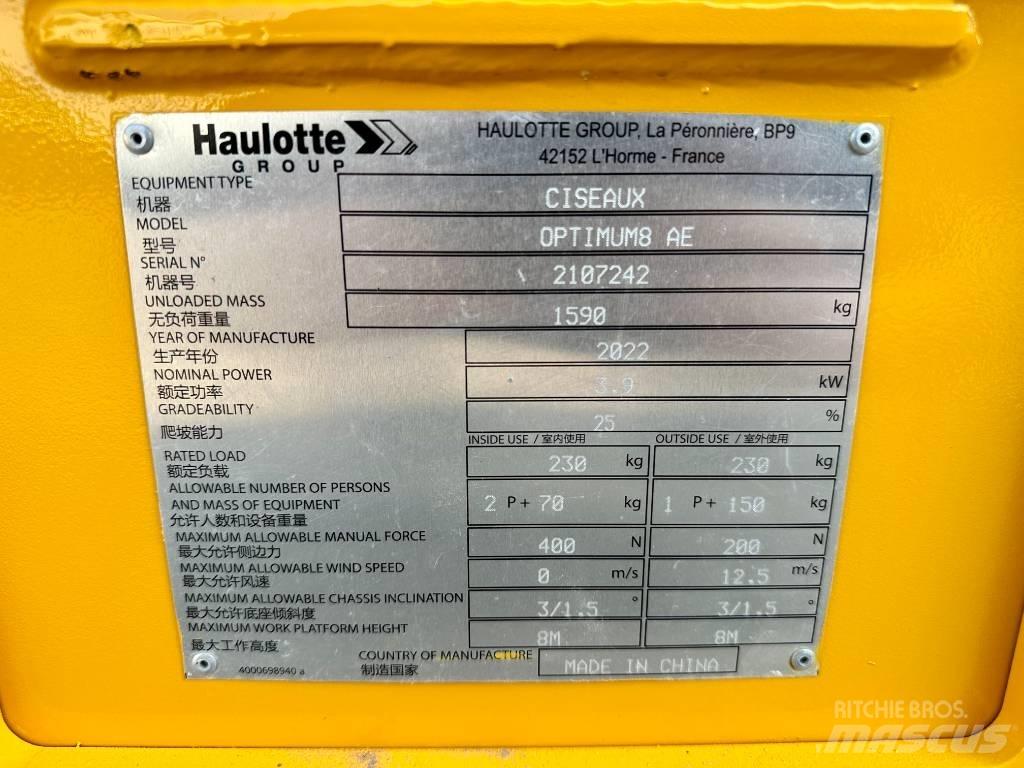 Haulotte OPTIMUM 8 Scheren-Arbeitsbühnen